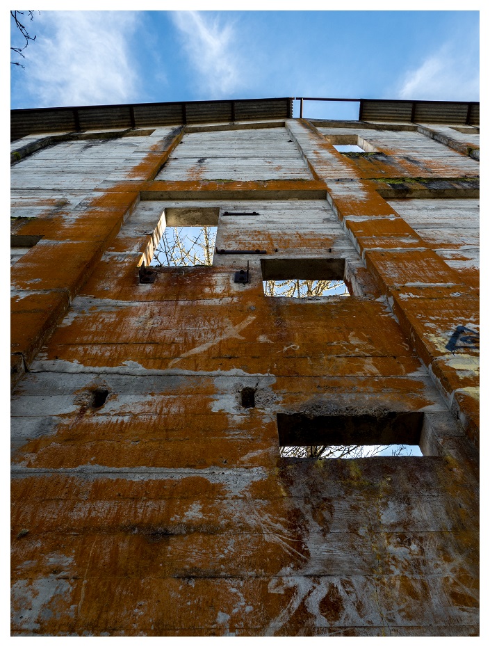 Outside the abandoned mill in Oregon